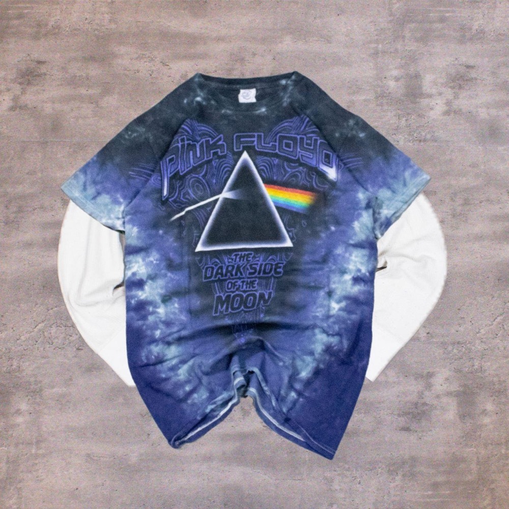 Y2K 2000's Pink Floyd Dark Side Of The Moon Band Rock Tye Dye T-Shirt